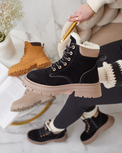 Royalfashion Bottes de trappeur isolées pour femmes, noires et marron Radoras