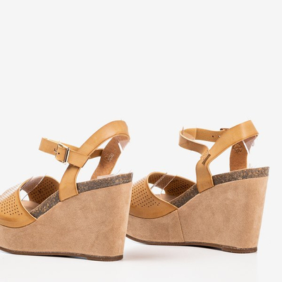 Sandales pour femmes marron clair sur le coin Autonoe - Chaussures 1