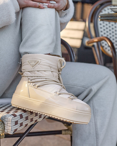 Royalfashion Bottes à enfiler pour femmes bottes de neige a'la en beige Nevsone
