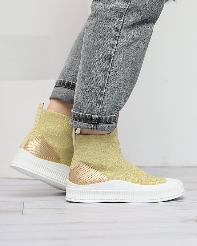 Bejoko chaussures de sport dorées pour femmes - chaussures