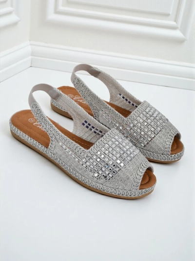 Royalfashion Sandales espadrilles pour femmes avec zircons Belle Sparkle