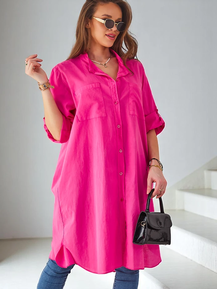 Chemise longue oversized en coton pour femmes Royalfashion