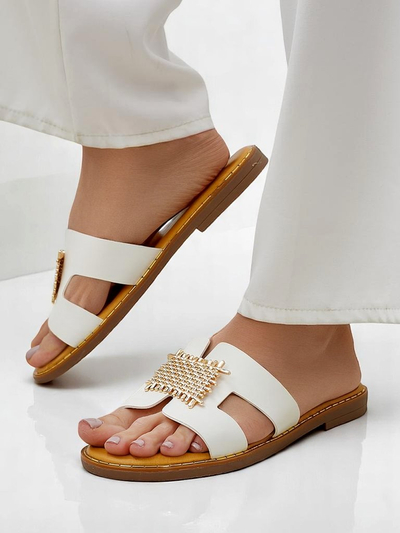 Royalfashion Claquettes pour femmes avec décoration Crattes