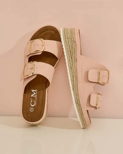 Royalfashion Tongs à boucles pour femmes Ossfo