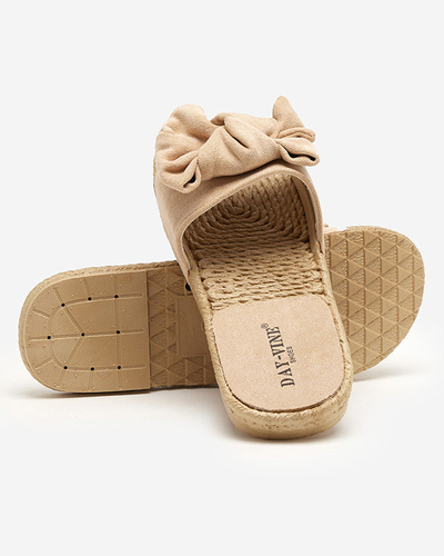 OUTLET Chaussons beiges pour femme avec nœud Terina - Footwear