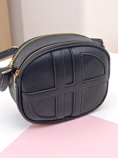 Royalfashion Petit sac à main rond pour femme en cuir écologique Riva Circle