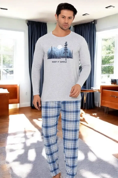Pyjama en coton pour homme Royalfashion à carreaux