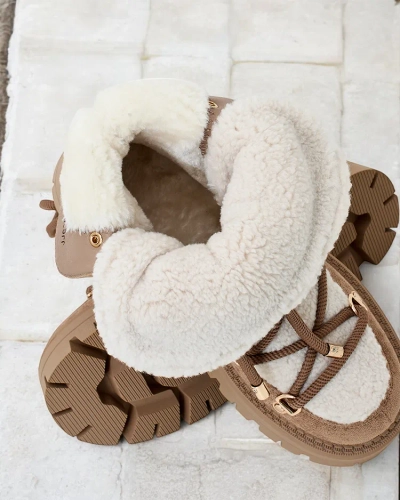 Royalfashion Bottes de neige Lozin à lacets pour femme