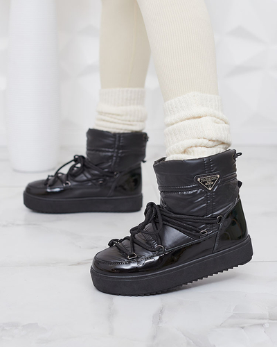 Royalfashion Bottes de neige pour femmes noires à enfiler Galebda