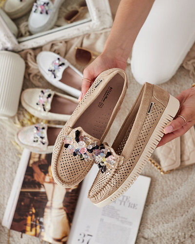 Royalfashion Mocassins ajourés perlés pour femme Nasfali