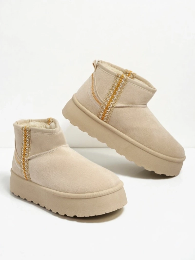 Bottes courtes style bottes de neige pour femmes Pravel