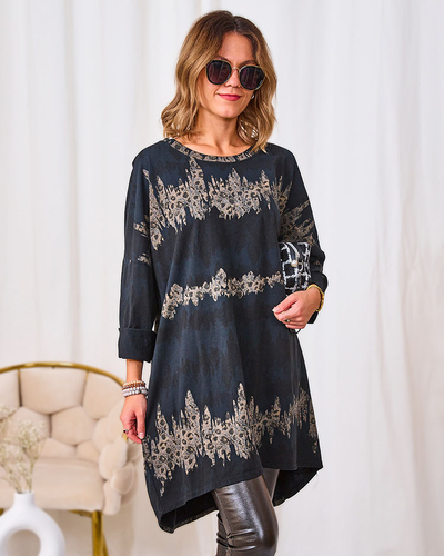 Royalfashion Robe à motifs pour femme en noir