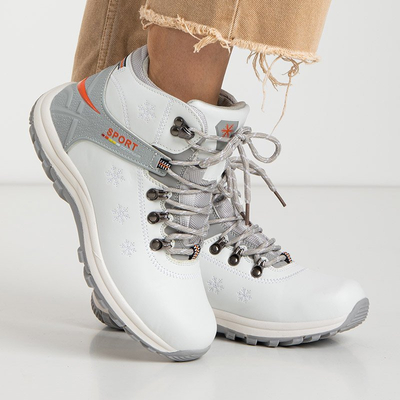 OUTLET Bottes de neige isolées blanches pour femmes avec décorations Aliza - Chaussures