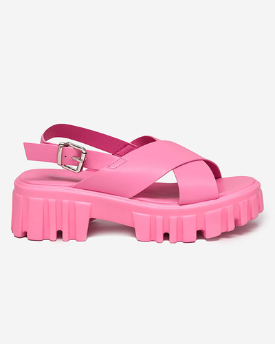 OUTLET Sandales femme rose fluo sur semelle épaisse Otida - Footwear