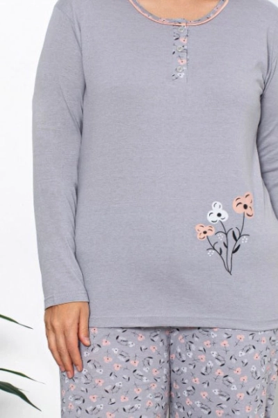Royalfashion Cotton femmes pyjama floral 2 pièces GRANDE TAILLE