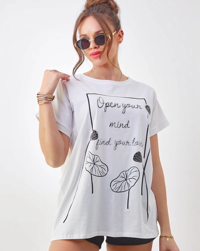 T-shirt en coton Royalfashion pour femmes avec un imprimé intéressant