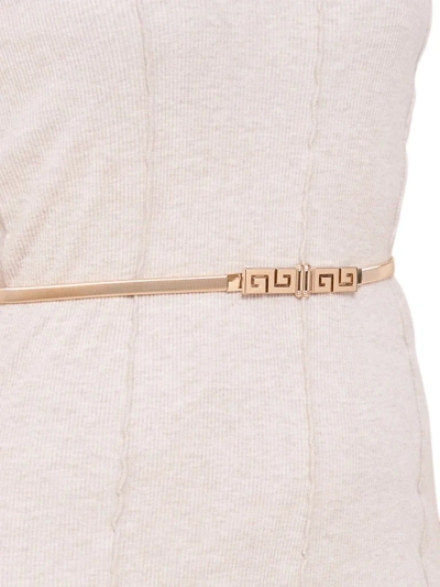 Ceinture dorée en métal pour femme Minerva Elegante avec motif grec, 64-100 cm