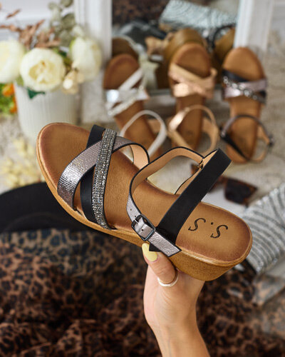 Royalfashion Sandales pour femmes avec zircons Bozi