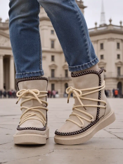 Royalfashion Bottes de neige pour femmes à lacets Stozi
