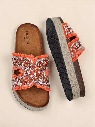 Royalfashion Mules pour femmes avec ornements Candy Candy