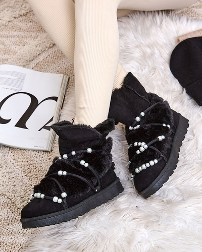 Royalfashion Bottes de neige pour femmes avec perles Cuvilav