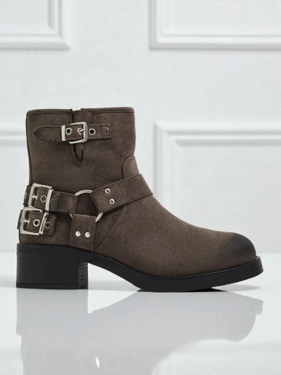 Bottines pour femmes en daim écologique avec boucles Valtos