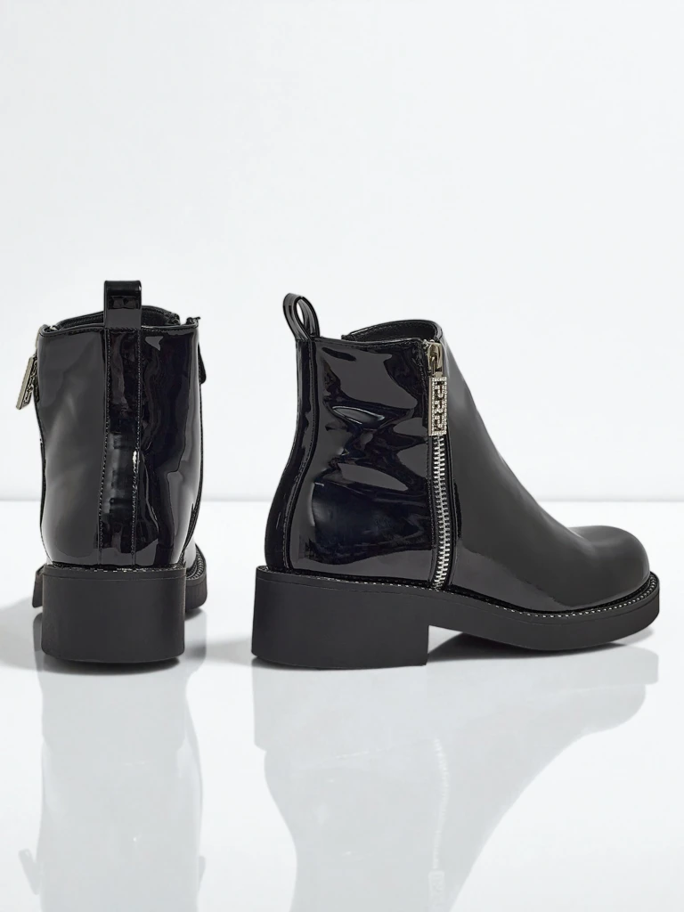 Bottines vernies pour femmes en cuir écologique Calvera