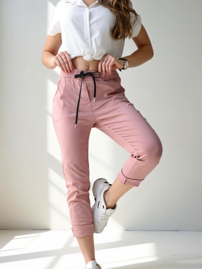 Pantalons skinny en viscose Royalfashion pour femmes avec un lien à la taille