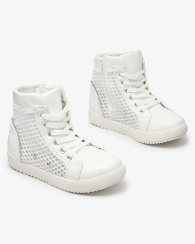 Baskets montantes blanches pour filles Borris- Footwear