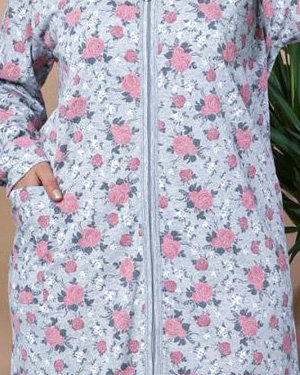 Chemise de nuit à fleurs grises TAILLE PLUS- Vêtements