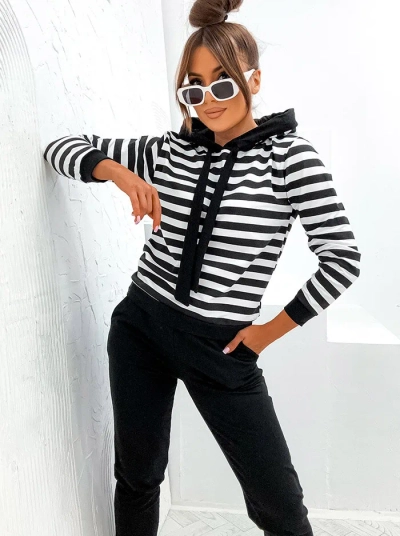Royalfashion Ensemble coton rayé pour femme
