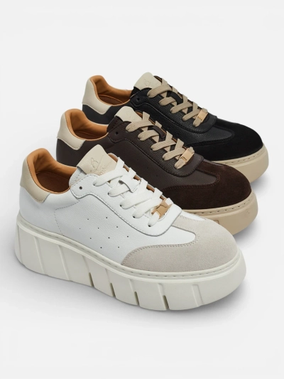 Baskets de sport pour femmes en cuir naturel Taures