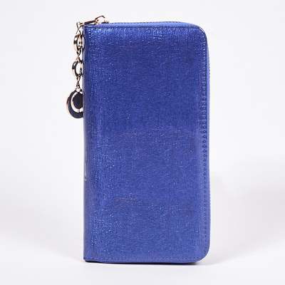 Grand portefeuille en éco-cuir verni cobalt - Accessoires