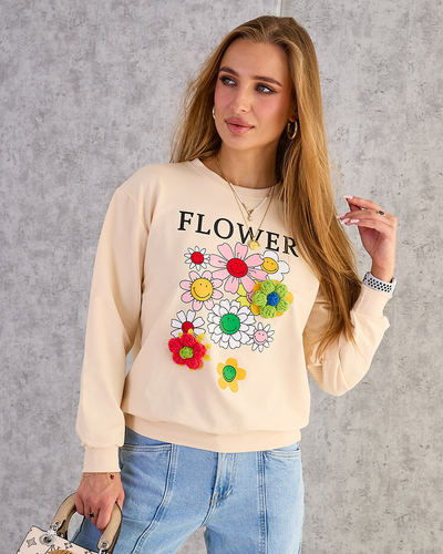 Royalfashion Sweat-shirt en coton à imprimé fin pour femme