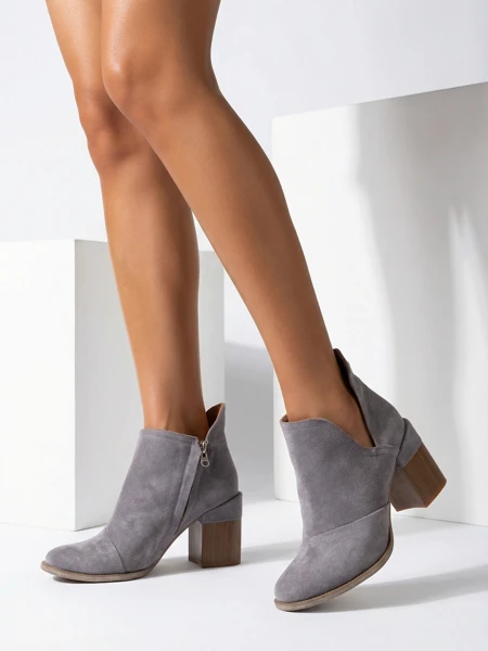 Botines pour Femmes Luna Gris Tourterelle en Cuir Élégantes pour l'Automne