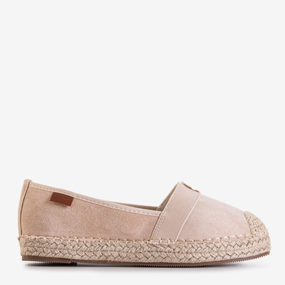 Espadrilles femme beiges à talons plats Anatola - Chaussures