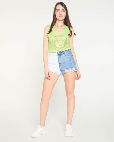Top imprimé vert fluo - Vêtements