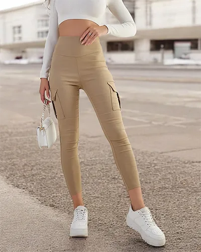 Royalfashion Pantalon de combat en tissu pour femme