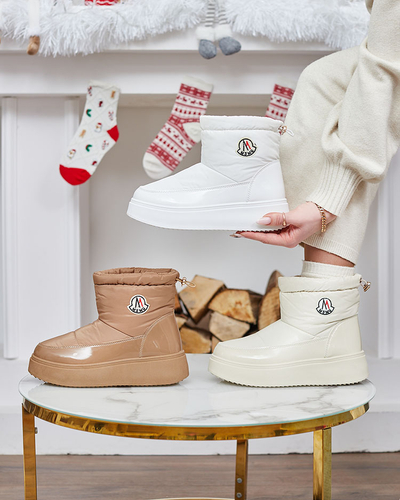 Royalfashion Bottes de neige à enfiler pour femme en blanc Ademra