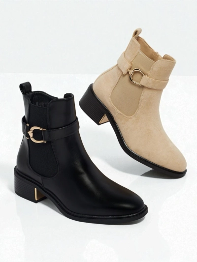 Bottines Noires Aurelia avec Élégant Accent Doré
