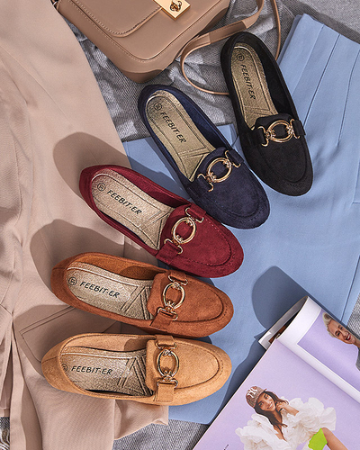 Mocassins en éco-daim bordeaux Brussi - Footwear