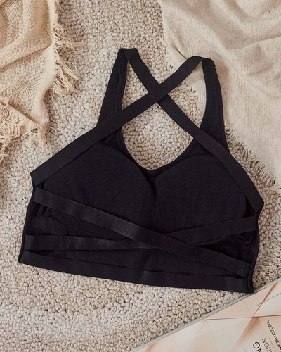 Royalfashion Soutien-gorge de sport pour femme avec zircons