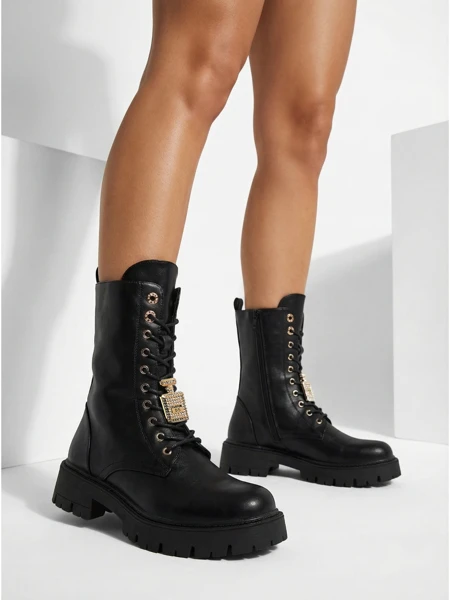 Bottines lacées en cuir écologique pour femmes Venit