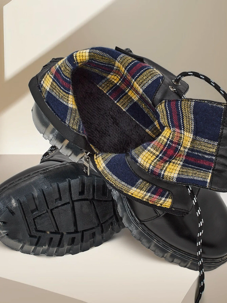 Royalfashion Bottines pour femmes en cuir éco-travail Fewor