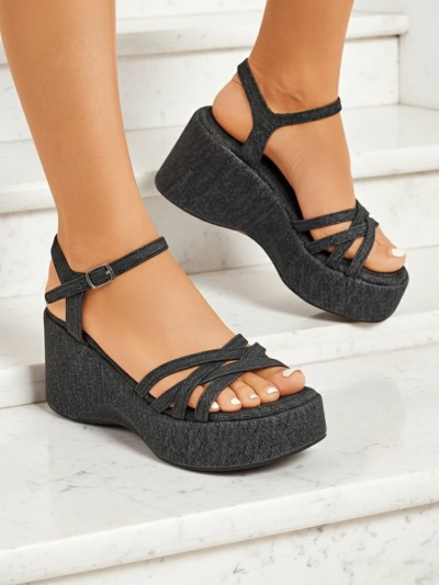 Royalfashion Sandales compensées pour femmes Shadow Lift
