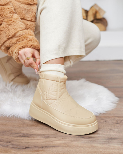Royalfashion Bottes de neige à enfiler pour femme en beige Armeda