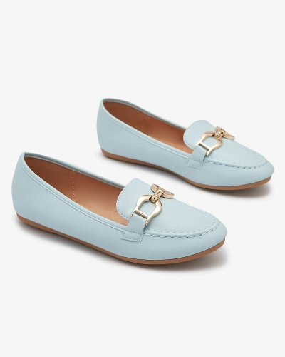 Mocassins en éco-cuir pour femme avec ornement en bleu Qivett- Footwear
