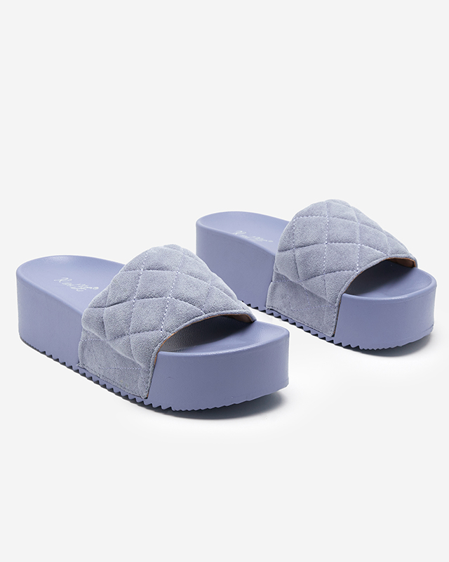 OUTLET Sandales matelassées bleues pour femmes sur la plateforme Koriner - Footwear