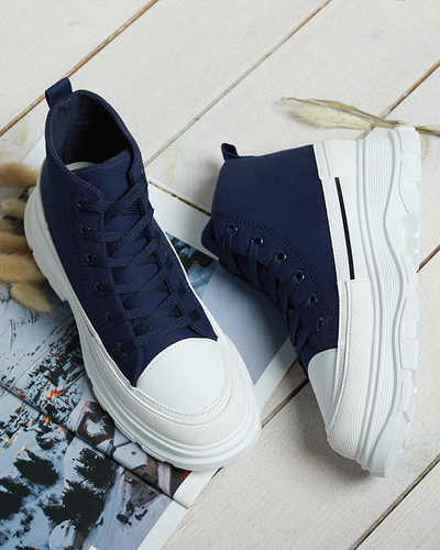 OUTLET Chaussures de sport hautes pour femmes de type tennis, bleu marine Dolla- Footwear