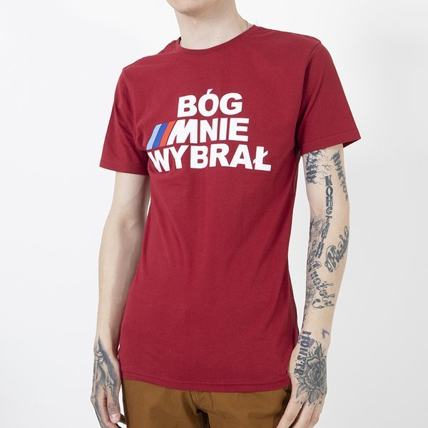T-shirt homme en coton rouge avec imprimé - Vêtements
